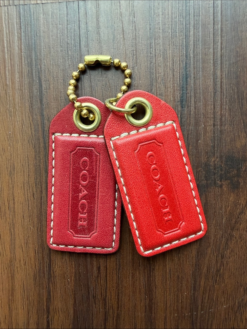 Coach Red Leather Tags